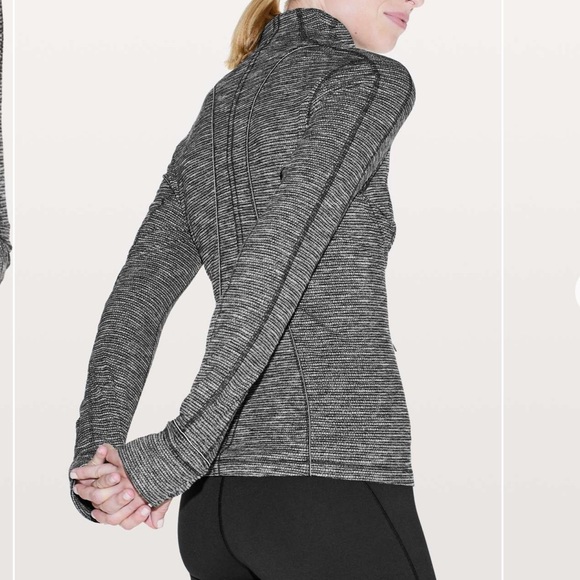 Lululemon Run Briskly 1/2 Zip Coco Pique Black White size 8 - Picture 5 of 15